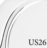 Polished chrome finish color sample for exterior door hardware