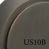 Close-up of ribbon and reed door handle finish in oil rubbed bronze showing dark textured surface