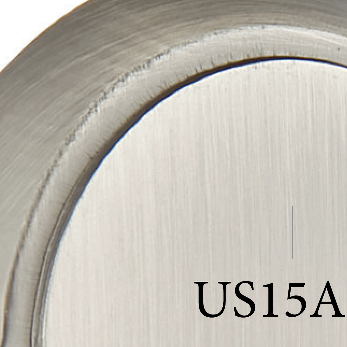 Close-up of door handle finish in pewter showing soft matte metal texture
