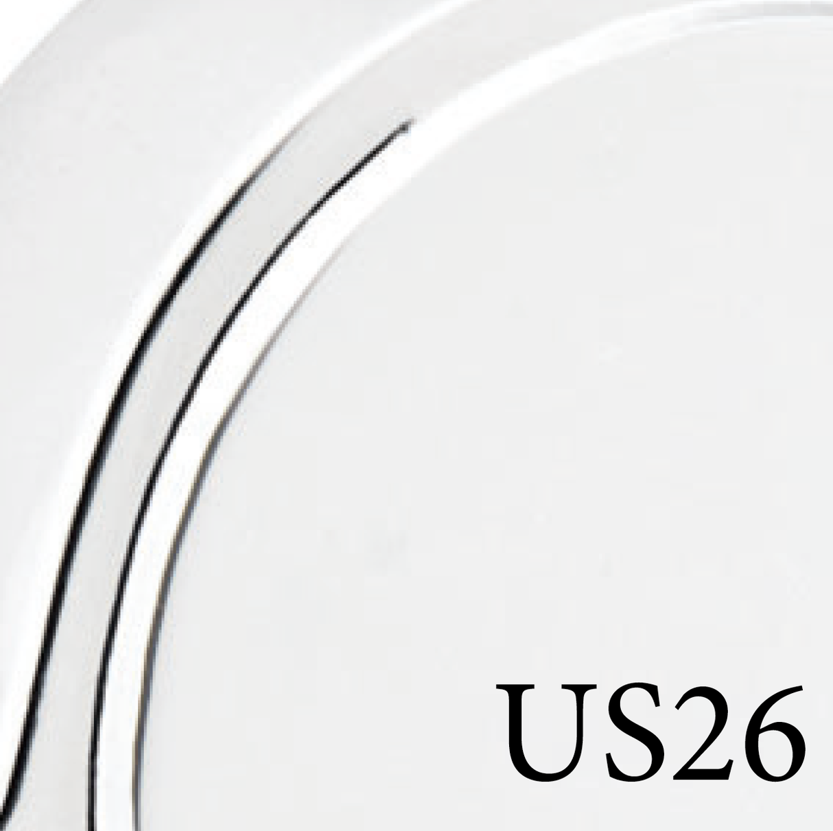 Close-up of door handle finish in polished chrome showing reflective metal surface