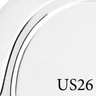 Close-up of door handle finish in polished chrome showing reflective metal surface