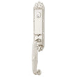 Exterior door handle set with deadbolt and pull handle, modern entry hardware, front view