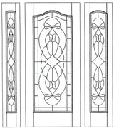Illustration of solid wood slab entry door showing panel layout and design
