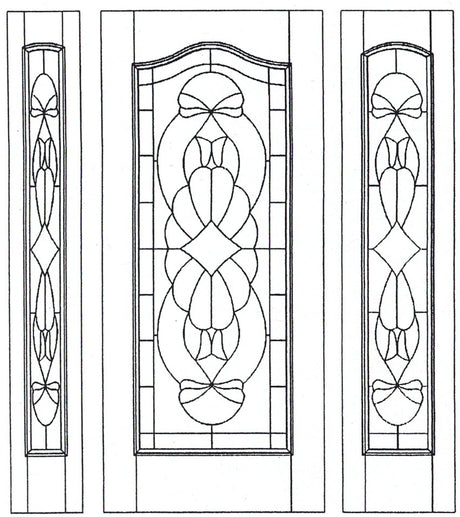 Illustration of solid wood slab entry door showing panel layout and design