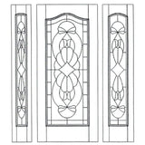Illustration of solid wood slab entry door showing panel layout and design