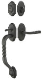 Premium front door handle set with deadbolt and designer grip handle, exterior hardware
