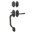 Premium front door handle set with deadbolt and designer grip handle, exterior hardware