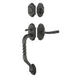 Premium front door handle set with deadbolt and designer grip handle, exterior hardware