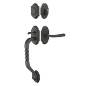 Premium front door handle set with deadbolt and designer grip handle, exterior hardware