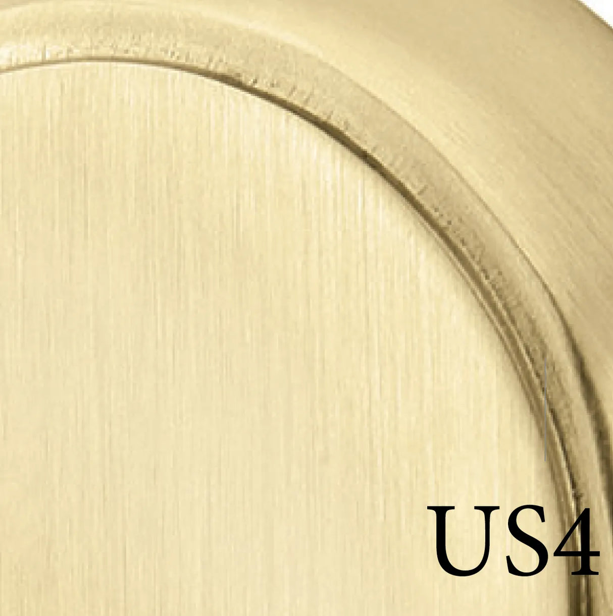 Satin brass finish color sample for exterior door hardware