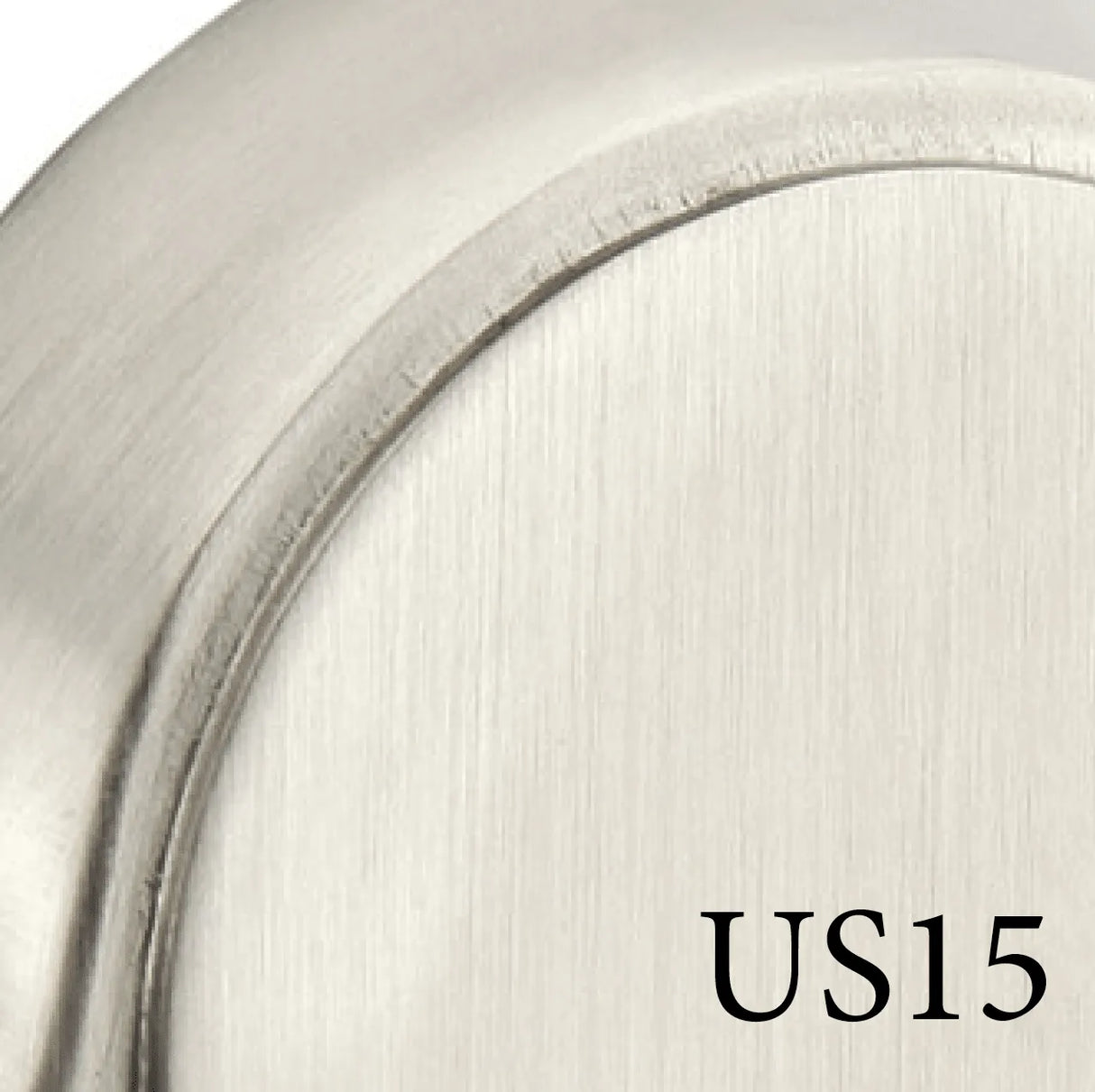 Satin nickel finish color sample for exterior door hardware