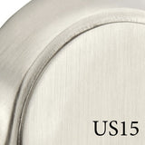 Satin nickel finish color sample for exterior door hardware