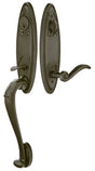 Premium front door handle set with deadbolt and designer grip handle, exterior hardware