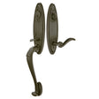Premium front door handle set with deadbolt and designer grip handle, exterior hardware