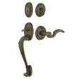 Premium front door handle set with deadbolt and designer grip handle, exterior hardware