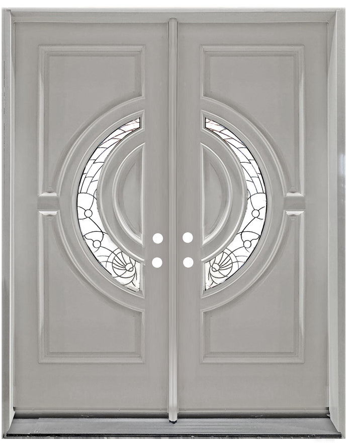 Solid Wood Exterior Door M580E-White