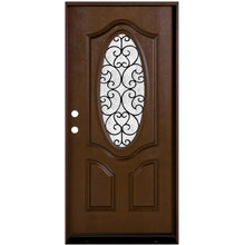 Load image into Gallery viewer, Fiberglass Door Iron Scroll Work Rain Glass  FD800W