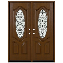 Load image into Gallery viewer, Fiberglass Door Iron Scroll Work Rain Glass  FD800W