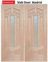 Oak and Mahogany Wood Slab Door #Madrid Exterior Entry – Closeout Sale